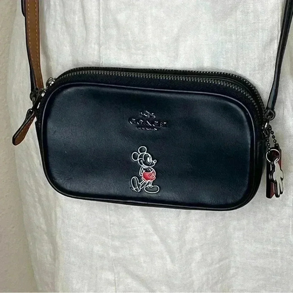 Disney X Coach Mickey Mouse Small Black Crossbody LIMITED EDITION Leather Bag - Picture 5 of 12